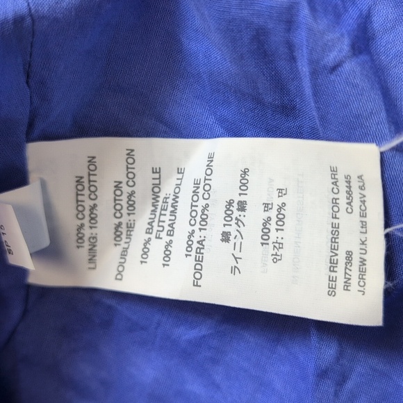 J. Crew Pleated A Line Sleeveless Blue Chevron Blue Cotton Dress, size 10 NWT - Picture 11 of 12